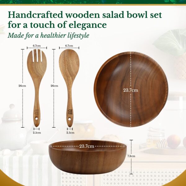 Wooden Salad Bowl Set