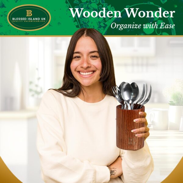 Wooden Utensil Holder